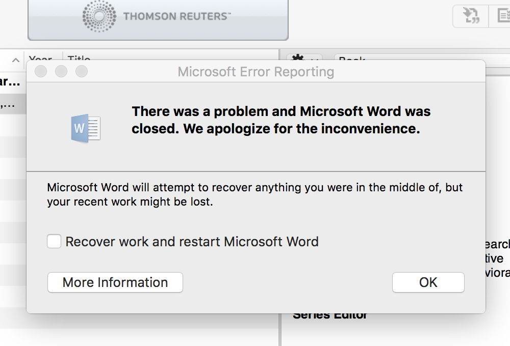Microsoft Word For Mac Crashing